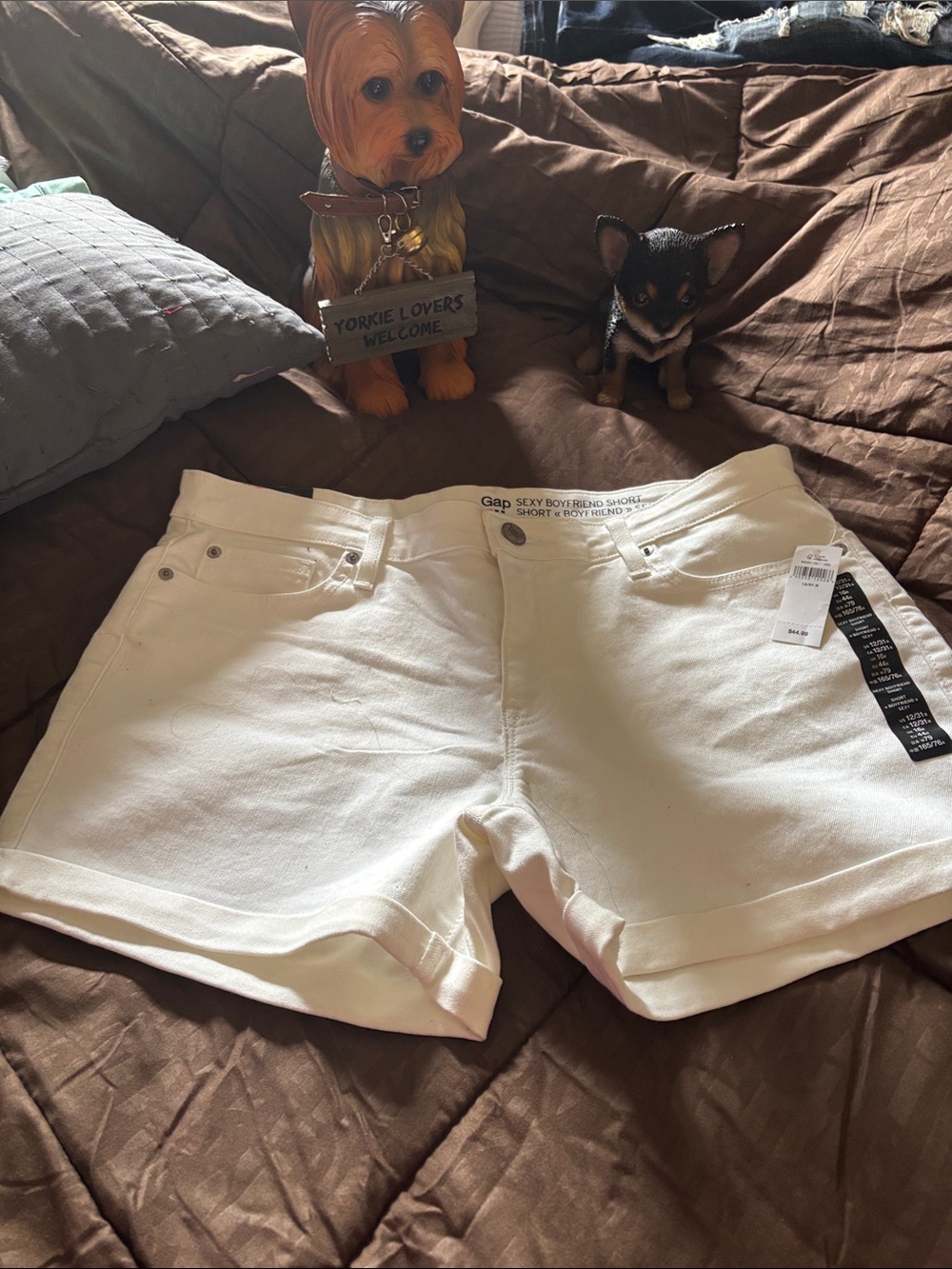 GAP White Cuffed Boyfriend Jean Shorts
